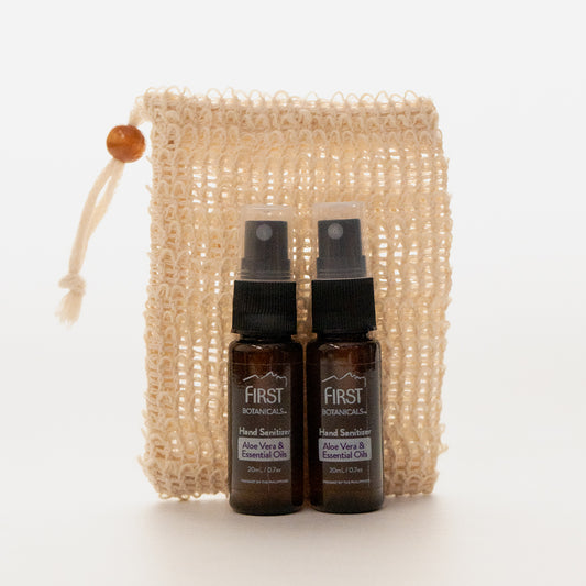 2-pc. Hand Sanitizer with Aloe Vera & Essential Oils 20mL in Sisal Pouch